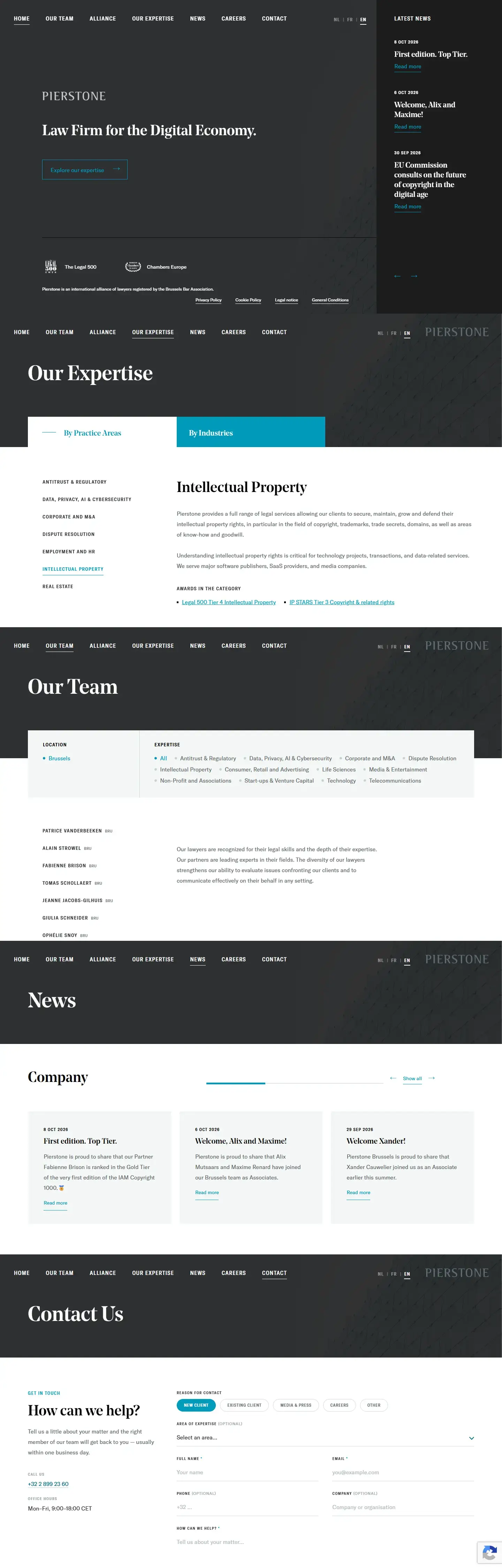 Pagina's van pierstone.be op desktop